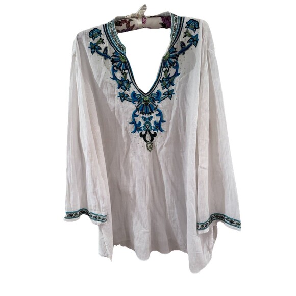 Charter Club Tops - Charter Club Women's Beaded Embellished Pullover Top XL Boho Resortwear Coastal